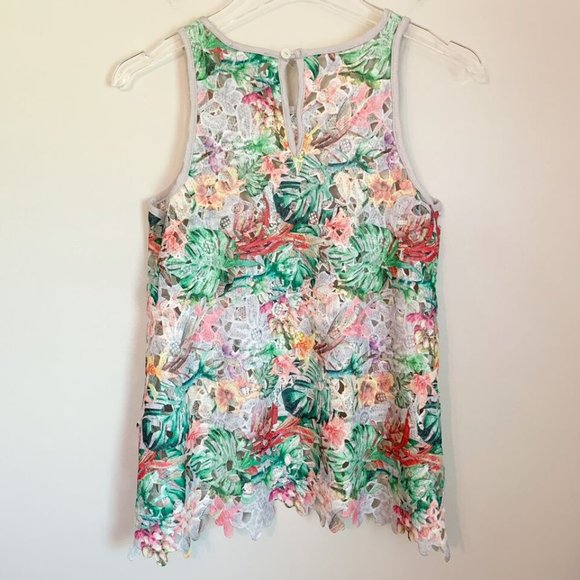 🔴Anthropologie Inari Floral Fiore Lace Cut Out Sleeveless Tank Top Unlined SZ S - Picture 6 of 11